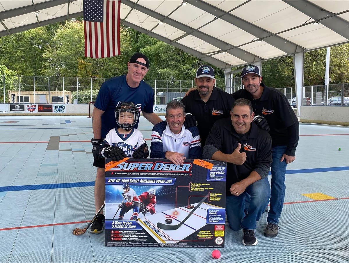 Coach Sal with USA Ball Hockey leaders at a Grow the Game event