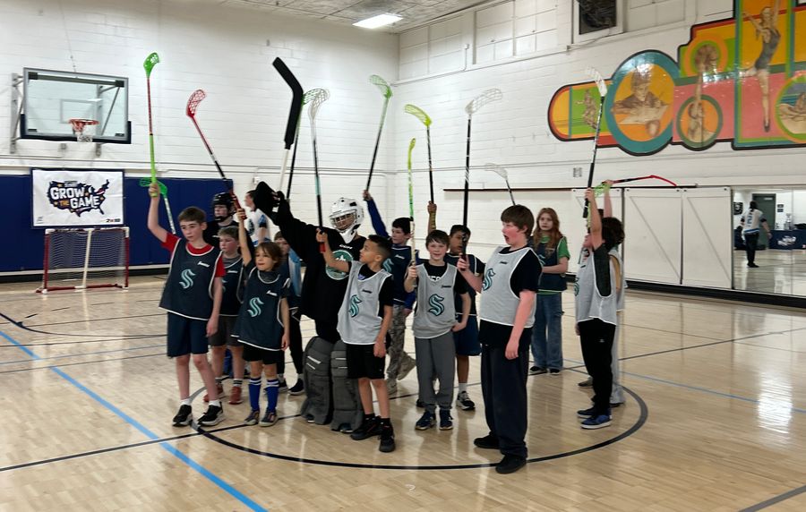 ECBH players celebrate after April 11 scrimmage